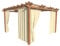 HOME DEKO Terrassenvorhang, Wasserdichter Gartenvorhang für Terrasse, Balkon, Pergola & Pavillon, Schlaufen mit Klettverschluss, Schutz vor Sonne, Regen & Wind, Cremefarben, 240 x 155 cm, 2 Stück