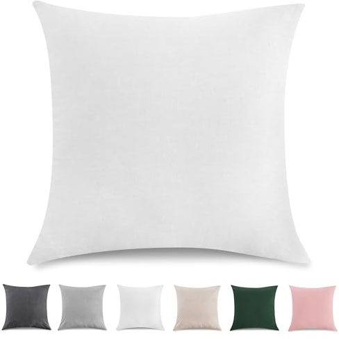 TOCOMOA Kissenbezug 80x80 cm 2er Set - 100% Gewaschene Baumwolle Kissenbezüge Oeko-TEX Zertifiziert, Leinenoptik und Atmungsaktiv Kissenhülle, Weiß Kopfkissenbezug mit Reißverschluss