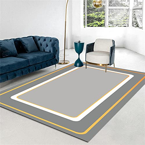 Teppich Petrol Auslegware Helles Luxus-Wohnzimmer-Sofa Für Zuhause, Schlafzimmer, Nachttisch, Kristallsamt, Geometrisches Grau Kuschelteppich 160X200cm