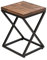 Loftie Schemel aus Holz, Sitzhocker, Hocker, Beistellhocker, Hocker, Fußablage Sitzhocker, Rückenfrei, Keine Montage erforderlich, Industrie-Design, Modern (X-Form 50 cm Höhe, Dunkelbraun)