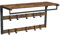 VASAGLE Wandgarderobe, mit Ablage, Wandregal mit 10 abnehmbaren Haken, Hängeregal, Wandmontage, 2 Garderobenleisten, Kleiderstange, für Flur, Schlafzimmer, Badezimmer, vintagebraun-schwarz LCR201B01