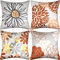 Cheekywares Kissenbezüge Sofakissen Blumen Boho Abstrakte Vintage Leinen Braun Grau Zierkissenbezüge Dekorative für Sofa Schlafzimmer Wohnzimmer Couchkissen Kissenbezügen 40x40cm, 4er Set