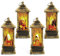 BELLE VOUS (4er Pack LED Laterne Weihnachten - Deko Laterne Weihnachtslaterne LED Kerze zum Aufhängen - Vintage Laterne mit Weihnachtsmann, Schneemann & Elch - Für Innen-/Außen - Batteriebetrieben