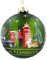 Gisela Graham Matt Green Glass Ball with London Scene Decoration