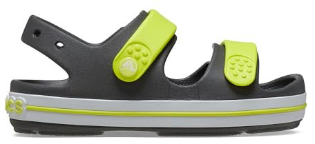 Crocs Unisexe Enfant Crocband Cruiser Sandal K Sandales, Slate Grey/Acidity, 32/33 EU
