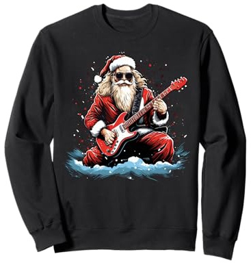 Santa Claus Playing Guitar Christmas Music Xmas Sweatshirt