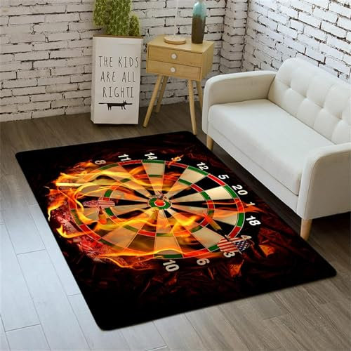 Buohwiwe 3D Teppich Darts - Modern Schlafzimmer Flanell Teppich Darts Wohnzimmer Teppich - Dekoration Carpet rutschfeste Teppiche 60x100 cm n542