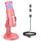 zealsound USB Mikrofon, RGB Gaming Mikrofon für iPhone, PC, Handy & PS5,mit Tap Stumm, Lärmreduzierend, Echo & Gain Kontrolle, für Podcasting, Aufnahmen,Streaming,Youtuber auf Mac Android