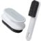 Ganganmax Household Cleaning Scrub Brush Soft Bristle Laundry Brush Shoe Stain Remover Brushes Cleaning Supplies Set Comfort Grip Nylon Brushes for Fabric Clothes Carpet Floor Pack of 2 (White)