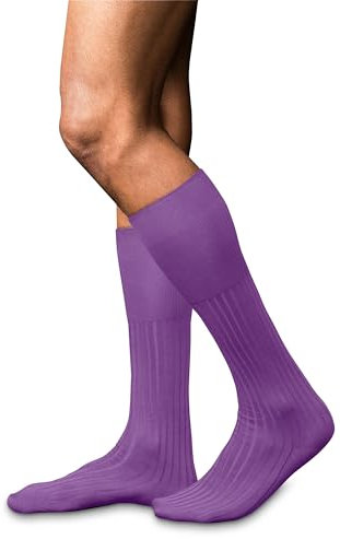 FALKE No. 13 M Kh cotone al ginocchio tinta unita 1 paio, Calzini lunghi Uomo, Viola Pink Iris 8943, 41-42