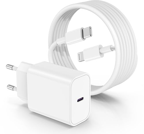 iPhone Ladekabel mit 20W USB C Ladegerät, 2M Lightning to USB C Kabel für Apple iPhone 14 Pro/14 Pro Max/14 Plus/13 Pro/12 Mini/11/XS/iPad Netzteil Stecker Apple Adapter