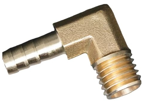 MEXEWORD 1 raccord de Tuyau coudé 6 mm 8 mm 10 mm 12 mm for Tuyau cannelé X M8 M10 M12 M14 M16 Filetage mâle métrique en Laiton raccord de Tuyau coudé Adaptateur coupleur connecteur(10-M16x1.5)