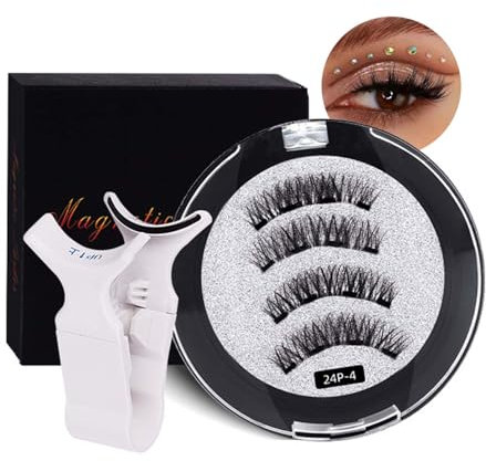 Cils magnétiques, aspect naturel, cils magnétiques avec applicateur, pas besoin de colle, cils magnétiques 3D réutilisables, sans eye-liner, faciles à porter et à enlever