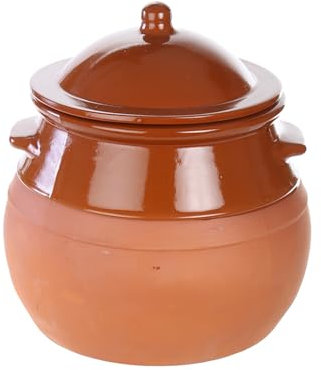 Puchero de Barro para Cocinar. Varios Tamaños a Elegir. Cazuela de Barro para Pucheros, Cocidos, Guisados. Cocina Tradicional, Rústica. Olla de Barro, Cerámica Tradicional (8L)