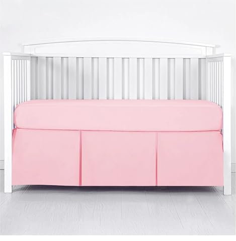 Jupe De Lit Jupe de lit de berceau plissée standard ajouter des draps blancs for bébé garçons filles - literie de pépinière enfant en bas âge 14 pouces de haut Cache-Sommiers Jupe De Lit(Pink,60x 120