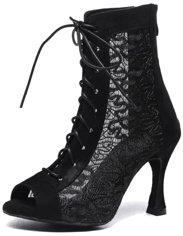 MINITOO Sexy Dance Heels for Women Elegant Open Toe Formal Party Evening Ankle Booties
