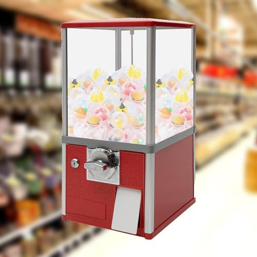Distributeur automatique commercial, machine commerciale à bonbons et à gommes, distributeur de capsules de jouets, machine commerciale à bonbons et à gommes, pour jouets à capsules de 4,5 à 5,5cm(Red