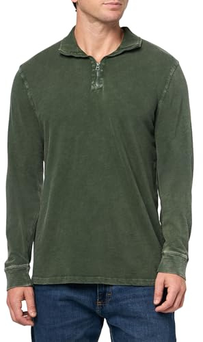 Lucky Brand Weekend Slub Herren-Mock mit halbem Reißverschluss, Seesack, X-Large