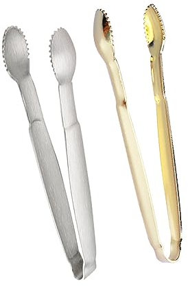 Cabilock 2 Pièces pince à sucre en inox sucre de canne pinces à bonbons contenants de collation glaçon porte-sucre Plaque Accessoire pour buffet et goûter Pinces à glace pinces à sucre