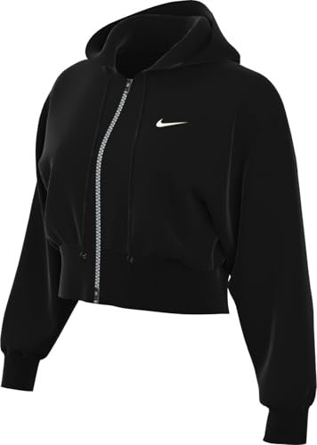 Nike Giacca Corta Con Cappuccio Sportswear Phoenix Fleece Da Donna, Nero, HJ0940-010, M