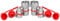 RODISHOMM Pioneer - Accouplements hydrauliques 1/2 Ag avec bouchons anti-poussière - Style ISO 5675 - Coupleurs hydrauliques pour tracteurs
