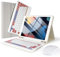 LAMA Étui avec clavier pour iPad de 10,2 et 10,5 avec souris, clavier sans fil pour iPad 10,2 et 10,5 (9{^>e<^} 2021/8{^>e<^} 2020/7{^>e<^} génération 2019, Air 3 2019, Pro 2017) – Clavier amovible