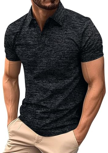 KOG Poloshirts für Herren Polohemd Kurzarm Oberteile Einfarbige Tshirts Fashion Baumwolle Oberteil Jungen Bekleidung Lässig Freizeitshirt Männer Hemdkragen Sportshirt Basic Shirt Strand Hemden
