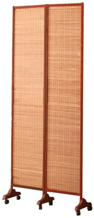 GXXINGIN Raumteiler aus Holz, Wandteiler mit Universalrad/-Basis, Faltbarer Sichtschutz für den Außenbereich, Länge 100 200 300 400 cm (rot, 2 Paneele, hoch 150 cm)