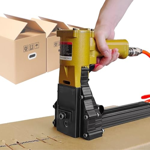 Pneumatic Carton Packing Staple Tool, Automatic Handheld Box Sealer for 15mm-18mm/22mm Nails (15to18mm)