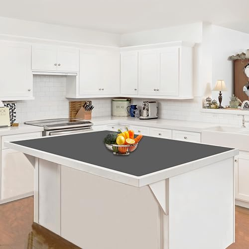 Large Silicone Mat, 48x32(120cmx80cm) Silicone Mats for Kitchen Counter, Non-Slip Heat Resistant Mat, Waterproof Countertop Protector for Craft, Dark Gray