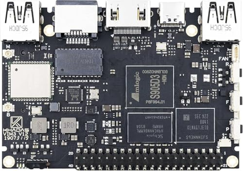 Khadas VIM3L Amlogic S905D3 - Computer a scheda singola con 1.2 top, flash SPI da 16 MB, programmabile MCU, riproduzione 4K a 75 fps, Gigabit Ethernet con WOL, Bluetooth 5.0, PC Home Theatre fai da te