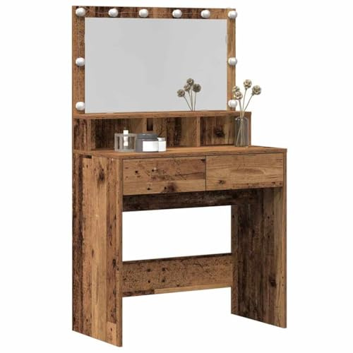 vidaXL Dressing Table Old Wood 80 x 41 x 134.5 cm Engineered Wood