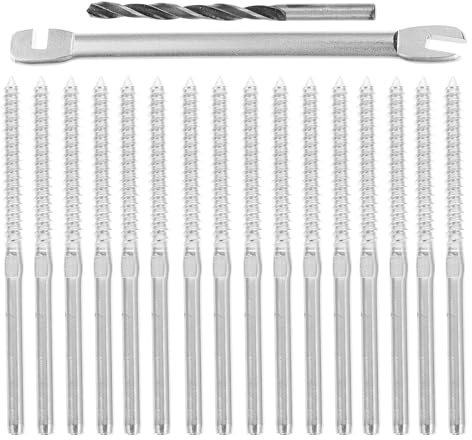 MAGICLULU Kit de Garde-Corps en Câble Acier Inox 1/8 Pouce Système Anti-Desserrage pour Escalier Terrasse Balcon Lot 20 Élingues