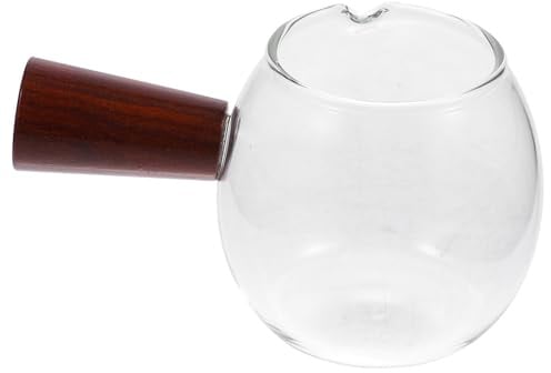LIFKICH Tasse à Boire Petit-déjeuner en Verre Soufflé la Main avec Base Plate, Design Simple et Poignée Pratique pour Lait et Eau