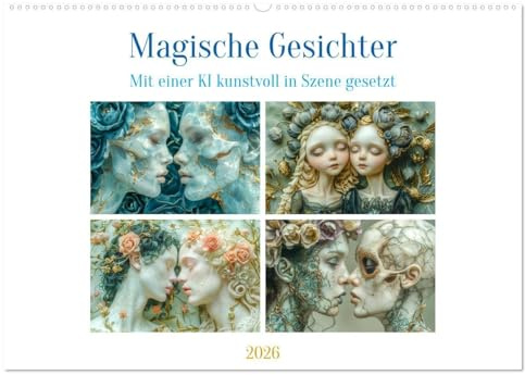 Magische Gesichter (Wandkalender 2026 DIN A2 quer), CALVENDO Monatskalender: Diese Kunstwerke sind nicht nur visuelle Meisterwerke, sondern auch ... und Betrachter schaffen. (CALVENDO Menschen)