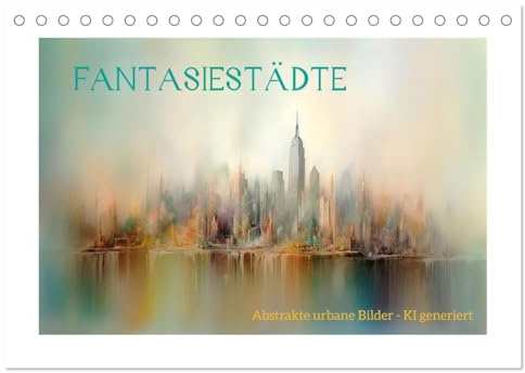 Fantasiestädte (Tischkalender 2026 DIN A5 quer), CALVENDO Monatskalender: Abstrakte urbane Ansichten - KI generiert (CALVENDO Orte)