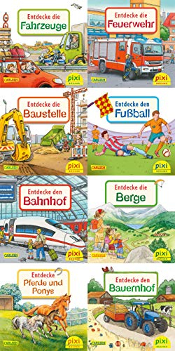Pixi-8er-Set 240: Entdecke deine Welt 3 (8x1 Exemplar) (240): Entdecke die Fahrzeuge: Entdecke die Feuerwehr; Entdecke die Baustelle; Entdecke den ... Pferde und Ponys; Entdecke den Bauernhof
