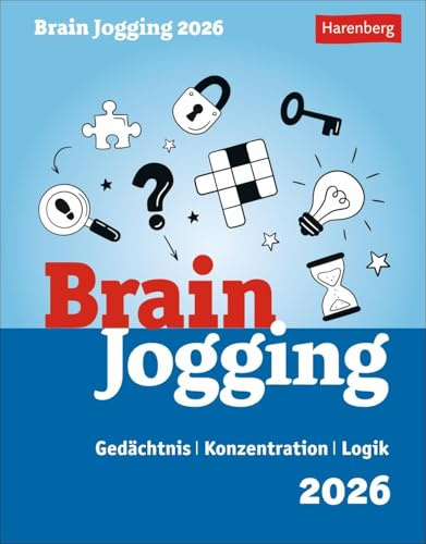 Brain Jogging Tagesabreißkalender 2026 - Gedächtnis, Konzentration, Logik: Fördert täglich die mentale Fitness – im aufstellbaren Tischkalender (Wissenskalender Harenberg)