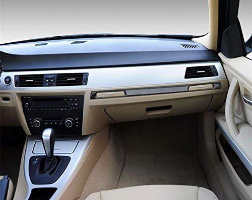 wroadavee Carbon Fiber Center Console Glove Box & Water Cup Holder Cover Trim For 3 Series E90 2005-2012
