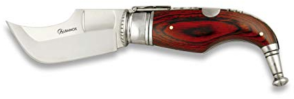 Albainox 01043 Navaja CAPAORA Nº00.Madera.Hoja: 6.5 cm Herramienta para Caza, Pesca, Camping, Outdoor, Supervivencia y Bushcraft + Portabotellas de regalo