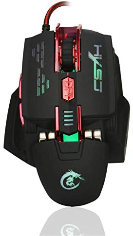 FOOSKOOSB Souris Gaming Gaming Mice Souris Filaire Souris de Jeu Haut de Gamme avec définition de Souris de Jeu illuminé 4 Couleurs