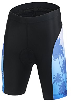 LSHEL Maillot de Cyclisme pour Enfant à Manches Courtes/Shorts Costume de Vélo Séchage Rapide vêtements Course Cycliste, Pantalon,Cocotier Bleu, 15-16ans,170(Stature:160-170cm)