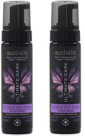 Australis Ultimate Dark Self Tanning Foam 200ml - Olive Skin Tones - Violet Base - Set of 2