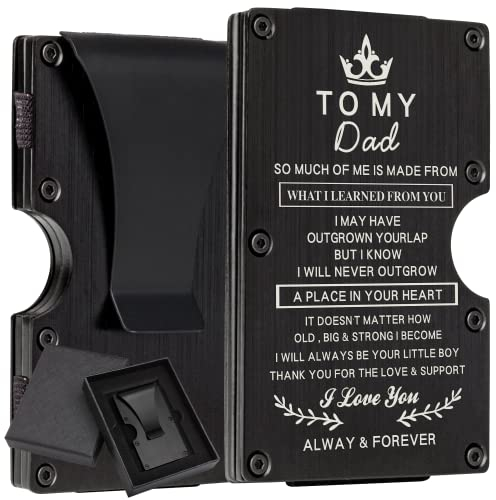 Personalisierte Kohlefaser RFID Brieftaschen für Männer mit Geldklammer Custom Slim Minimalist Gravierter Kartenhalter Personalisierte Geschenke für Männer, Vater, Ehemann, Freund Geschenk, Papa von