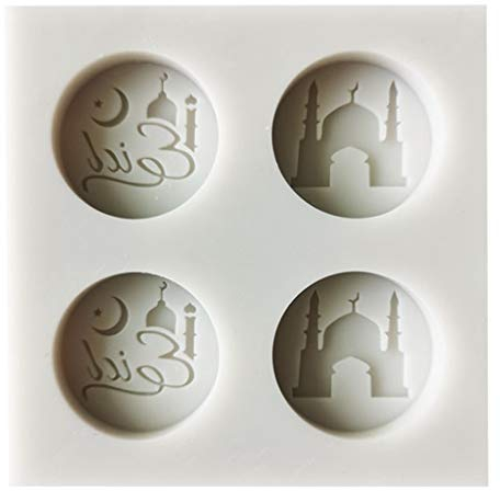 GUMEI Eid Mubarak árabe Fuente Silicona Pastel Fondant Molde Galleta Chocolate azúcar artesanía