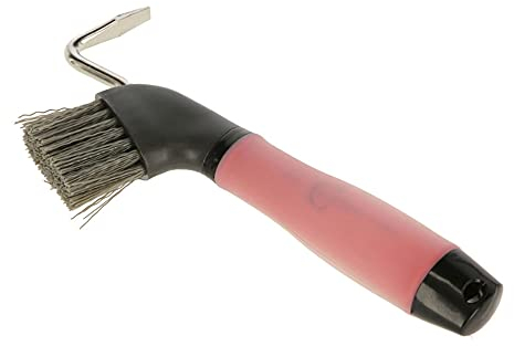 Kerbl 3297626 Covalliero Hufkratzer mit Gelgriff und Bürste, Rot/Schwarz, 100 Stück