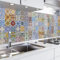 danario Rivestimento Paraschizzi Cucina Adesivo da Parete - Effetto Opaco - Spesso e Rigido - Ignifugo e Resistente all'Acqua - 0,37 mm - Tessere Mosaico Colorate - 60 cm x 400 cm