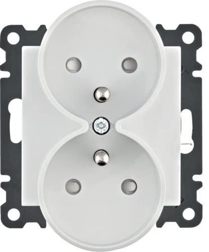 Lumina Steckdosensteckdose mit Erdung 2-fach mit Kontaktblende 16A/250VAC weiß WL1340 hager Polo 8694407002716