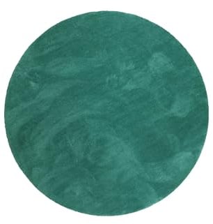 Wecon Home Kuschelig weicher Esprit Hochflor Teppich, bestens geeignet fürs Wohnzimmer, Schlafzimmer und Kinderzimmer RELAXX (120 cm rund, smaragdgrün)