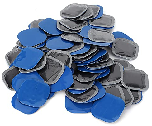 Fydun Lot de 80 Patchs de Réparation de Pneus en Caoutchouc 45 X 45 Mm Universels pour Crevaisons et Blessures de Pneus de Moto de Voiture.